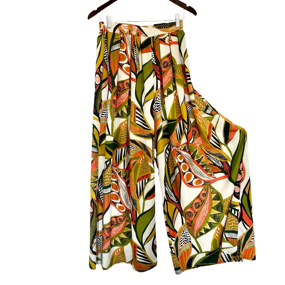 Live‎ 4 Truth Palazzo Pants Sz M Bold Tropical Print Bohemian Retro Resort Wear
